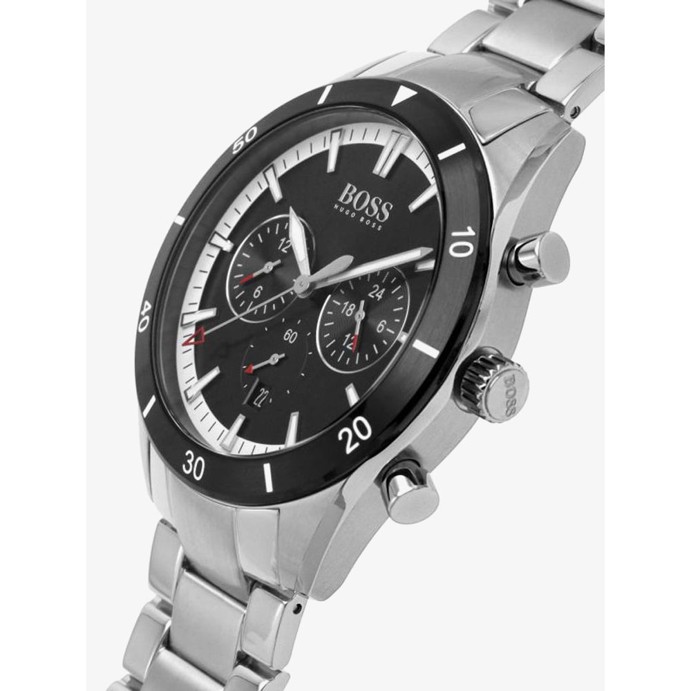  Shop Authentic Hugo Boss Santiago Black Dial Silver Steel Strap Watch for Men - 1513862 - Luxxuri