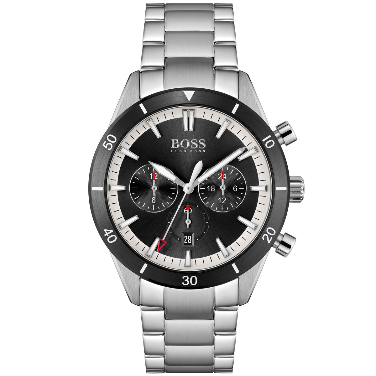  Shop Authentic Hugo Boss Santiago Black Dial Silver Steel Strap Watch for Men - 1513862 - Luxxuri