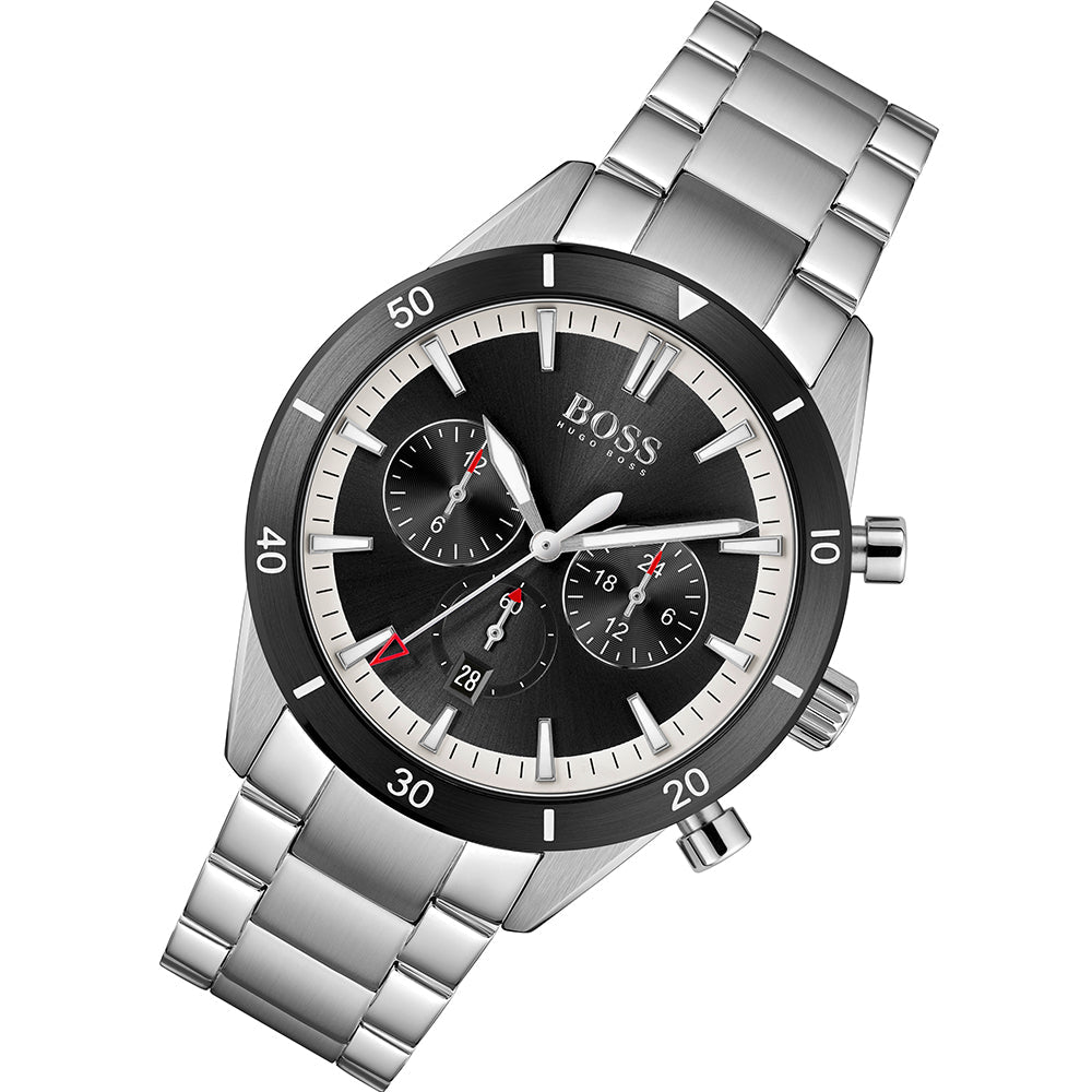  Shop Authentic Hugo Boss Santiago Black Dial Silver Steel Strap Watch for Men - 1513862 - Luxxuri