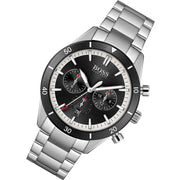  Shop Authentic Hugo Boss Santiago Black Dial Silver Steel Strap Watch for Men - 1513862 - Luxxuri