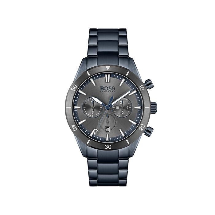  Shop Authentic Hugo Boss Santiago Grey Dial Blue Steel Strap Watch for Men - 1513865 - Luxxuri