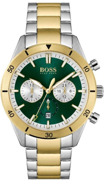  Shop Authentic Hugo Boss Santiago Green Dial Two Tone Steel Strap Watch for Men - 1513872 - Luxxuri
