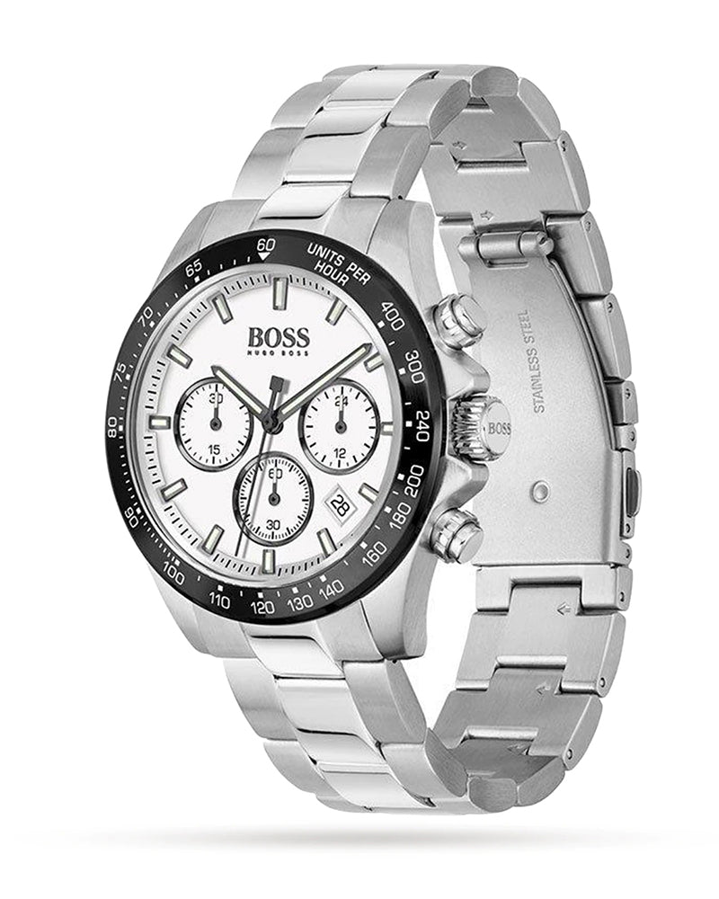  Shop Authentic Hugo Boss Hero Chronograph White Dial Silver Steel Strap Watch for Men - 1513875 - Luxxuri