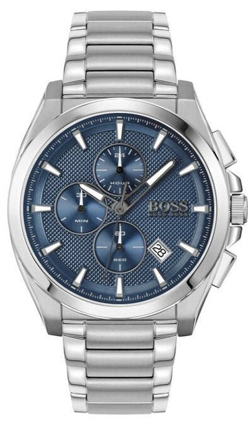  Shop Authentic Hugo Boss Grandmaster Blue Dial Silver Steel Strap Watch for Men - 1513884 - Luxxuri