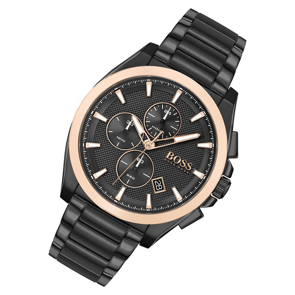  Shop Authentic Hugo Boss Grand Prix Black Dial Black Steel Strap Watch for Men - 1513578 - Luxxuri