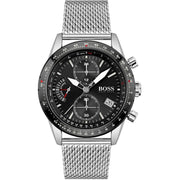 Shop Authentic Hugo Boss Pilot Edition Black Dial Silver Mesh Bracelet Watch for Men - 1513886 - Luxxuri