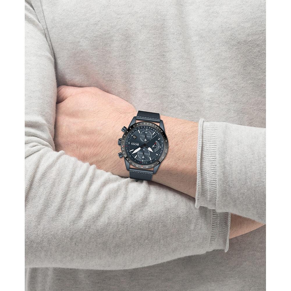  Shop Authentic Hugo Boss Pilot Edition Blue Dial Blue Mesh Bracelet Watch for Men - 1513887 - Luxxuri