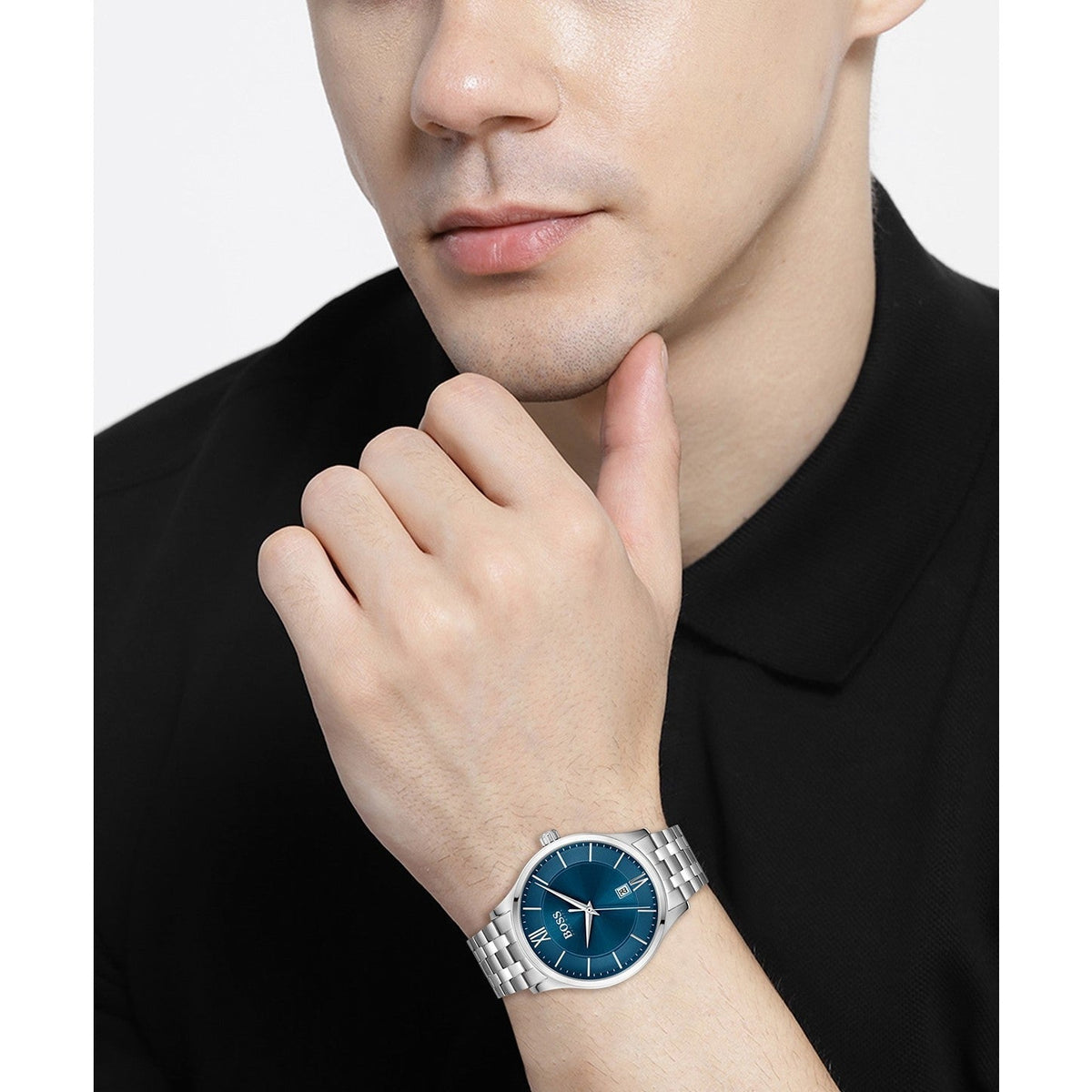  Shop Authentic Hugo Boss Corporal Blue Dial Silver Steel Strap Watch for Men - 1513642 - Luxxuri