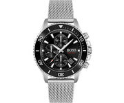 Shop Authentic Hugo Boss Admiral Black Dial Silver Mesh Bracelet Watch for Men - 1513904 - Luxxuri