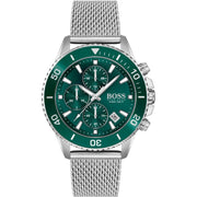  Shop Authentic Hugo Boss Admiral Green Dial Silver Mesh Bracelet Watch for Men - 1513905 - Luxxuri