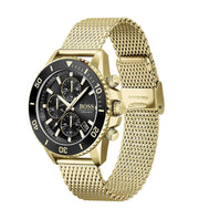  Shop Authentic Hugo Boss Ocean Edition Black Dial Gold Mesh Bracelet Watch for Men - 1513703 - Luxxuri