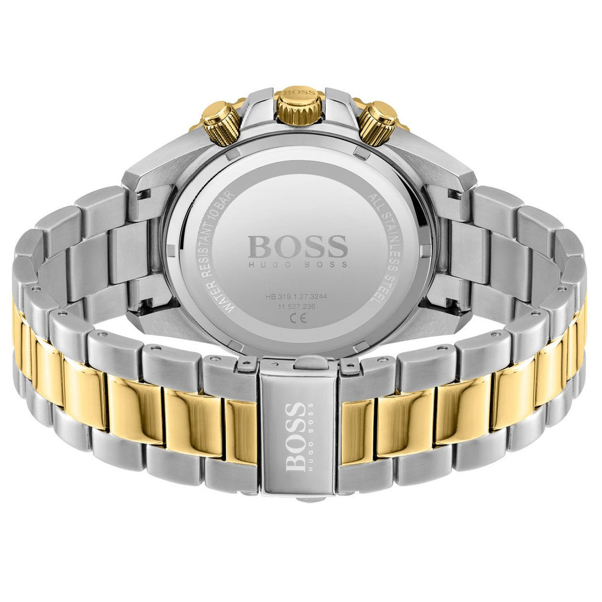  Shop Authentic Hugo Boss Admiral Black Dial Two Tone Steel Strap Watch for Men - 1513908 - Luxxuri