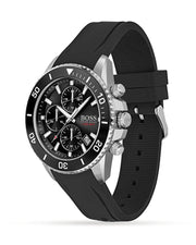  Shop Authentic Hugo Boss Admiral Black Dial Black Silicone Strap Watch for Men - 1513912 - Luxxuri