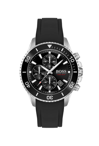  Shop Authentic Hugo Boss Admiral Black Dial Black Silicone Strap Watch for Men - 1513912 - Luxxuri