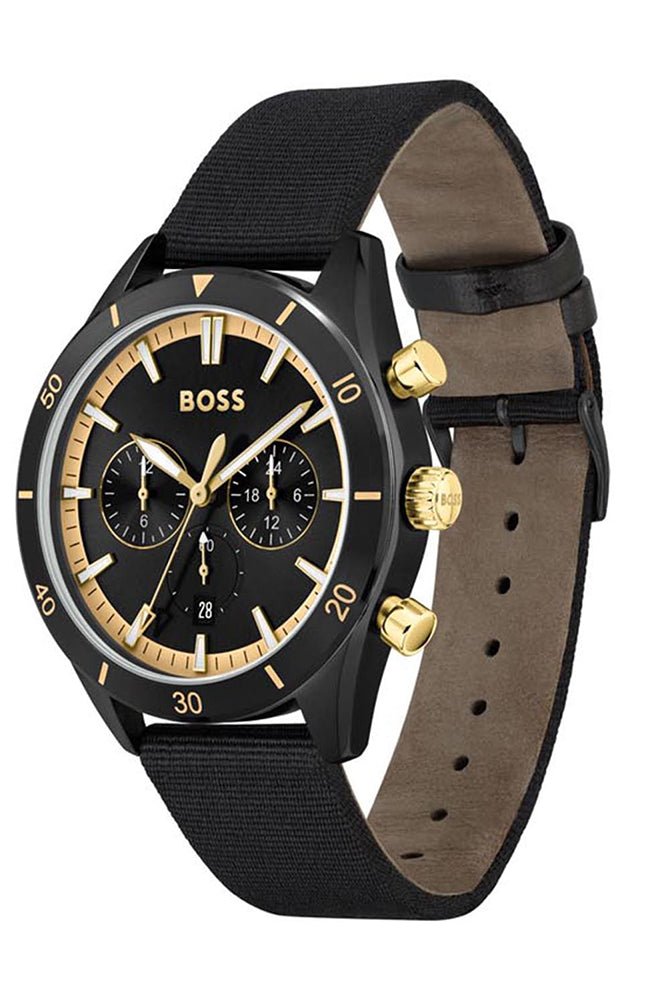  Shop Authentic Hugo Boss Santiago Black Dial Black Nylon Strap Watch for Men - 1513935 - Luxxuri