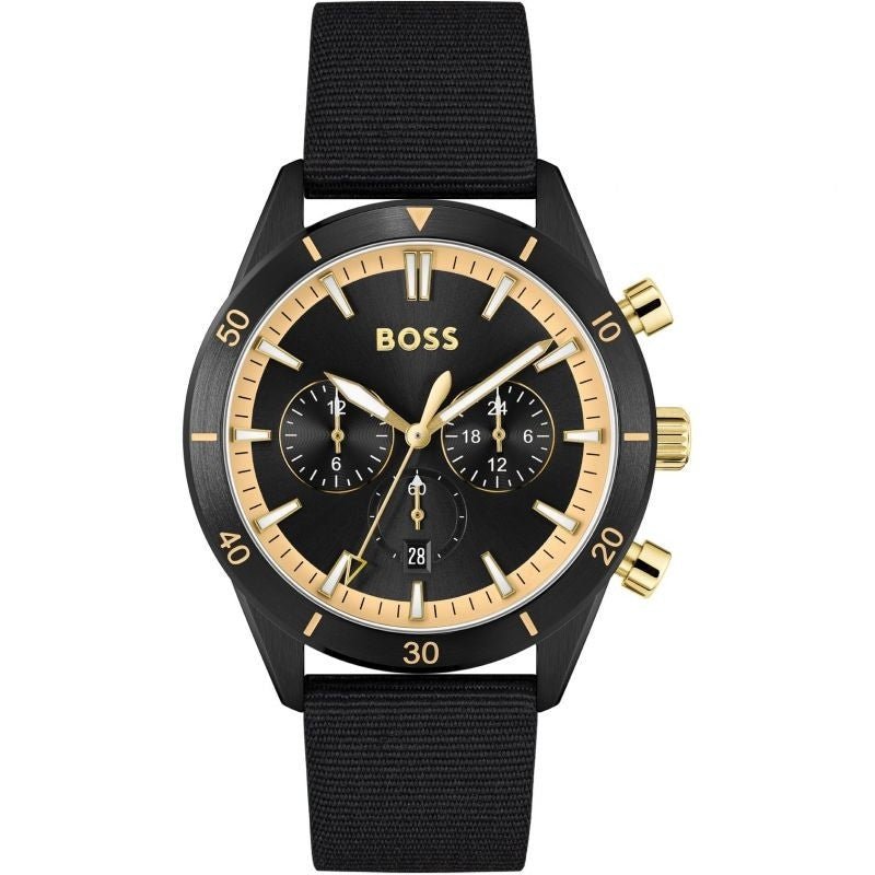  Shop Authentic Hugo Boss Santiago Black Dial Black Nylon Strap Watch for Men - 1513935 - Luxxuri