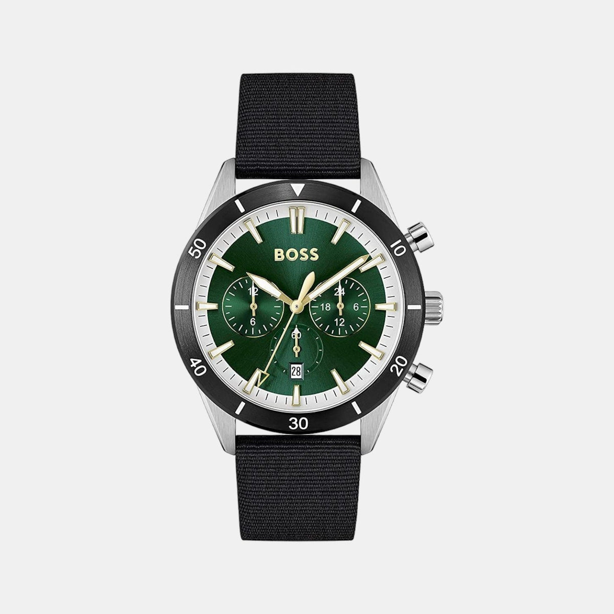  Shop Authentic Hugo Boss Santiago Green Dial Black Nylon Strap Watch for Men - 1513936 - Luxxuri