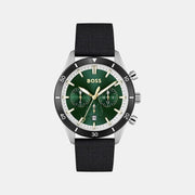  Shop Authentic Hugo Boss Santiago Green Dial Black Nylon Strap Watch for Men - 1513936 - Luxxuri