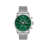  Shop Authentic Hugo Boss Skymaster Green Dial Silver Mesh Bracelet Watch for Men - 1513938 - Luxxuri