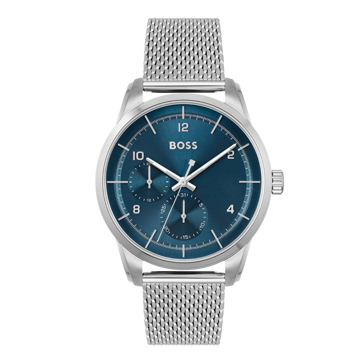  Shop Authentic Hugo Boss Sophio Blue Dial Silver Mesh Bracelet Watch for Men - 1513942 - Luxxuri