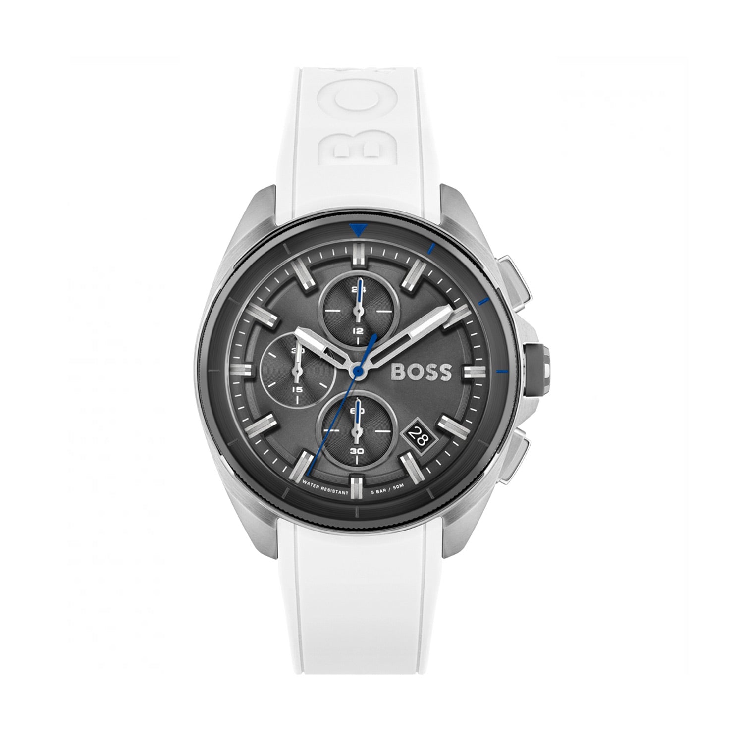  Shop Authentic Hugo Boss Volane Grey Dial White SIlicone Strap Watch for Men - 1513948 - Luxxuri