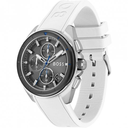  Shop Authentic Hugo Boss Volane Grey Dial White SIlicone Strap Watch for Men - 1513948 - Luxxuri