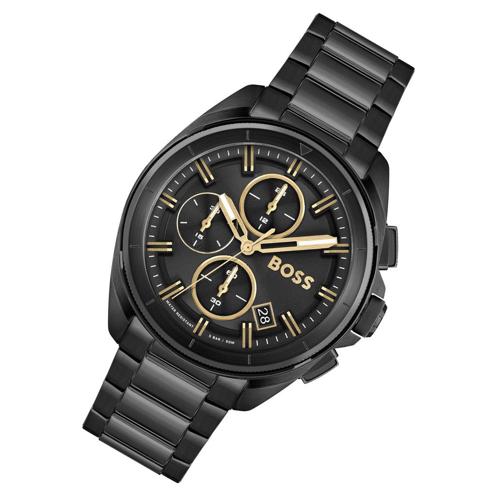  Shop Authentic Hugo Boss Driver Black Dial Black Steel Strap Watch for Men - 1513277 - Luxxuri