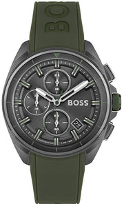  Shop Authentic Hugo Boss Volane Chronograph Grey Dial Green Rubber Strap Watch For Men - 1513952 - Luxxuri
