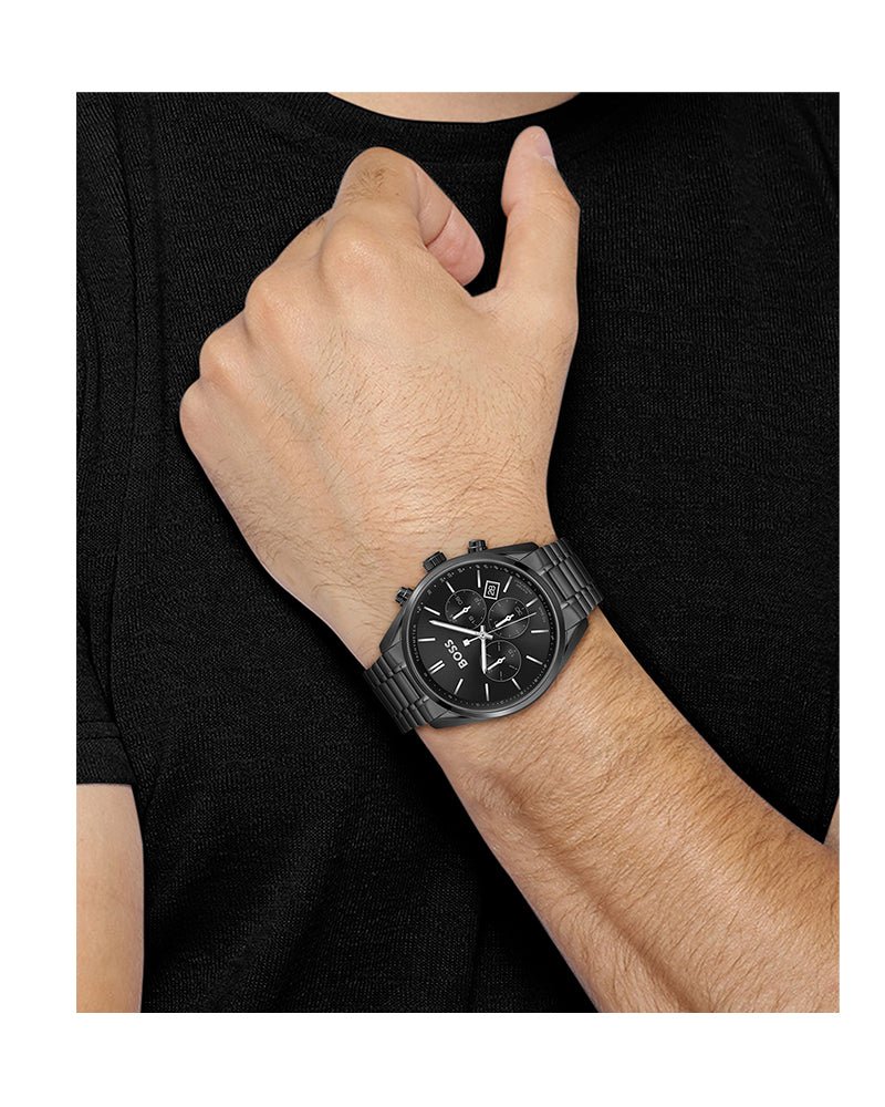  Shop Authentic Hugo Boss Champion Black Dial Black Steel Strap Watch for Men - 1513960 - Luxxuri