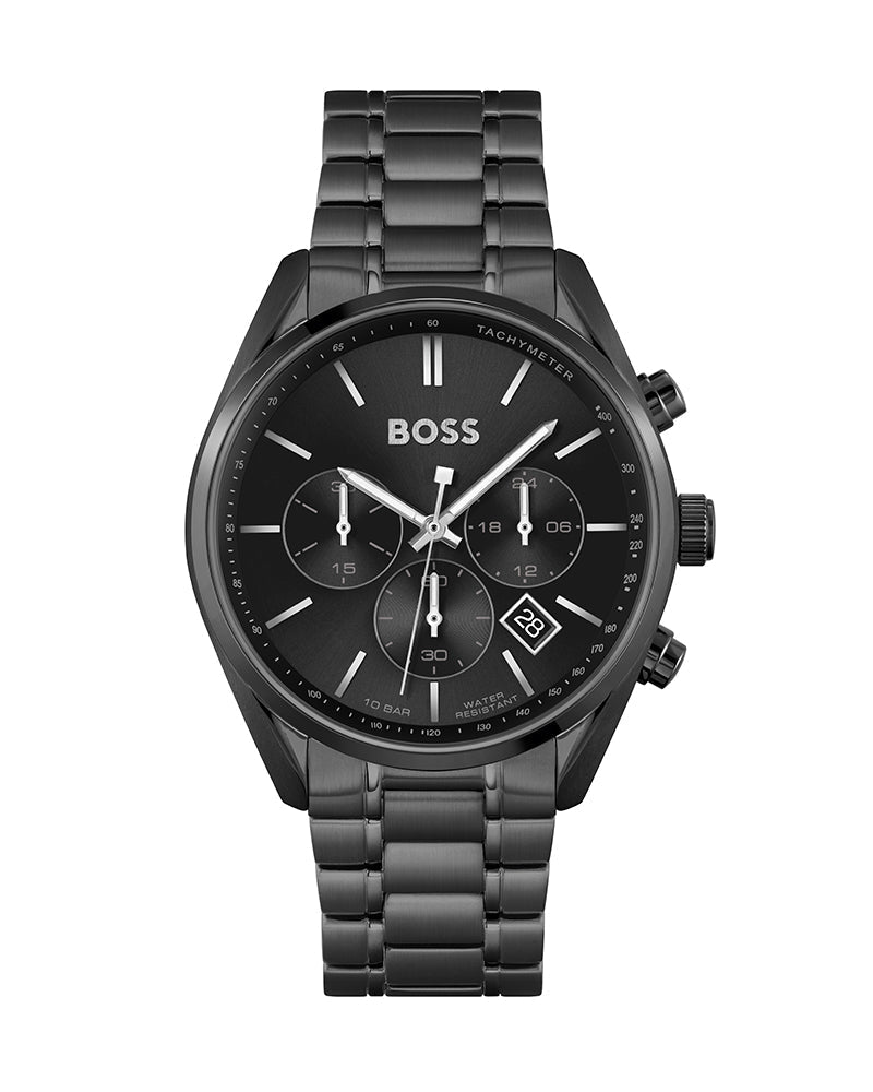  Shop Authentic Hugo Boss Champion Black Dial Black Steel Strap Watch for Men - 1513960 - Luxxuri