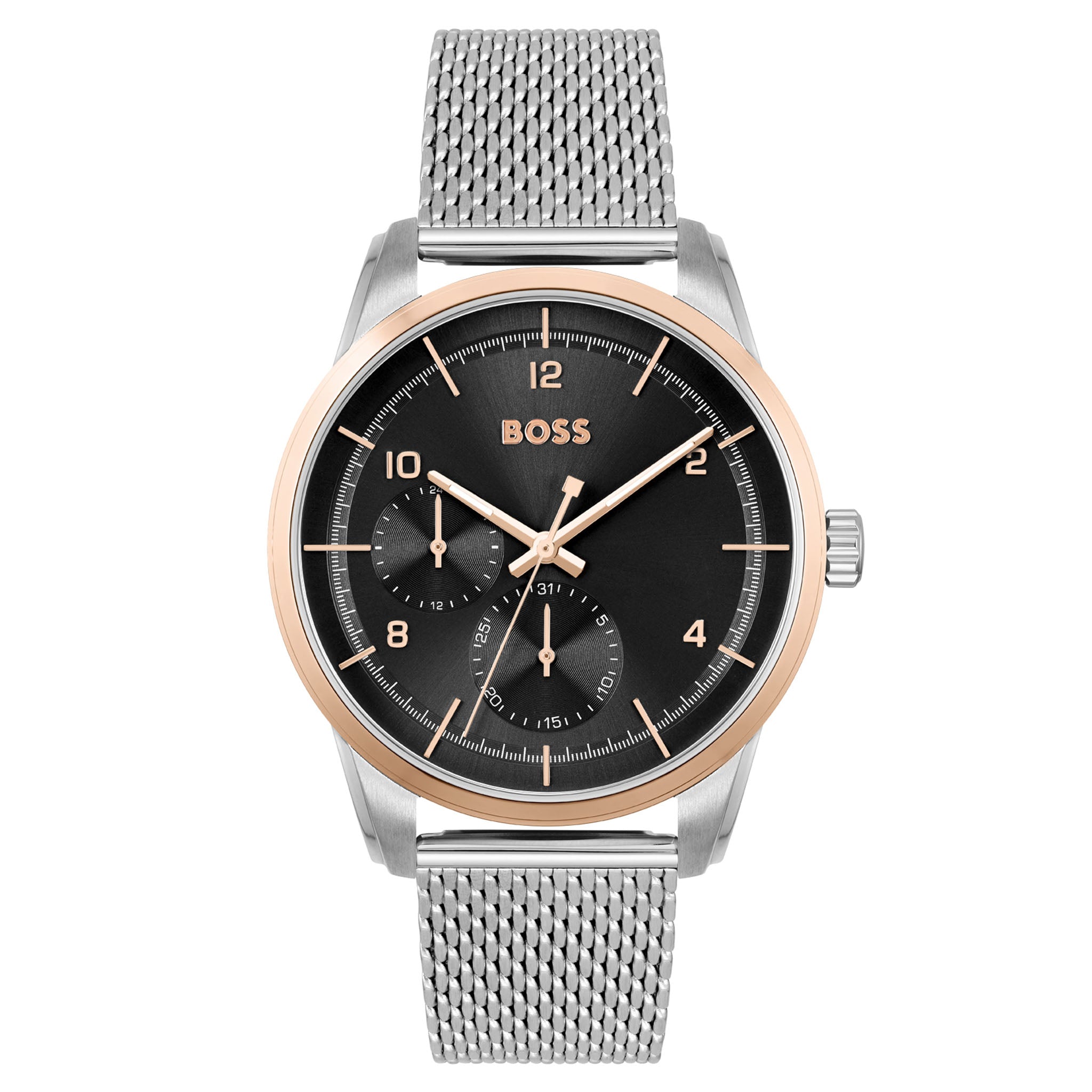  Shop Authentic Hugo Boss Sophio Black Dial Silver Mesh Bracelet Watch for Men -1513961 - Luxxuri