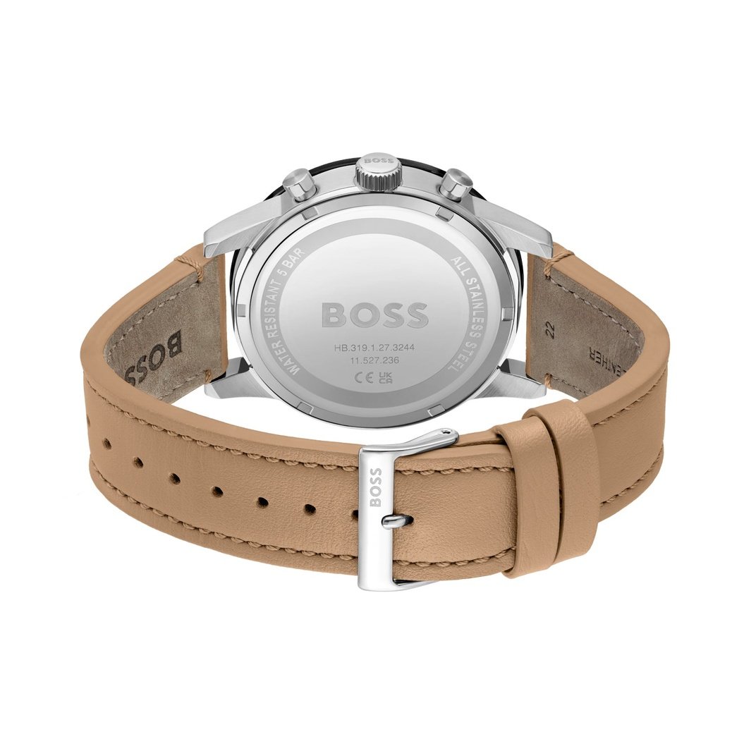  Shop Authentic Hugo Boss Allure Black Dial Brown Leather Strap Watch for Men - 1513964 - Luxxuri