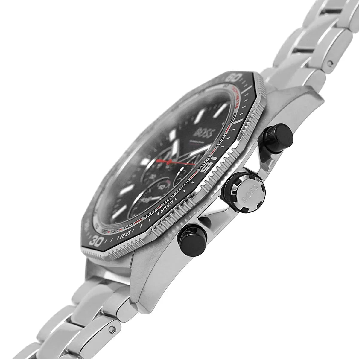  Shop Authentic Hugo Boss Energy Chronograph Black Dial Silver Steel Strap Watch For Men - 1513971 - Luxxuri