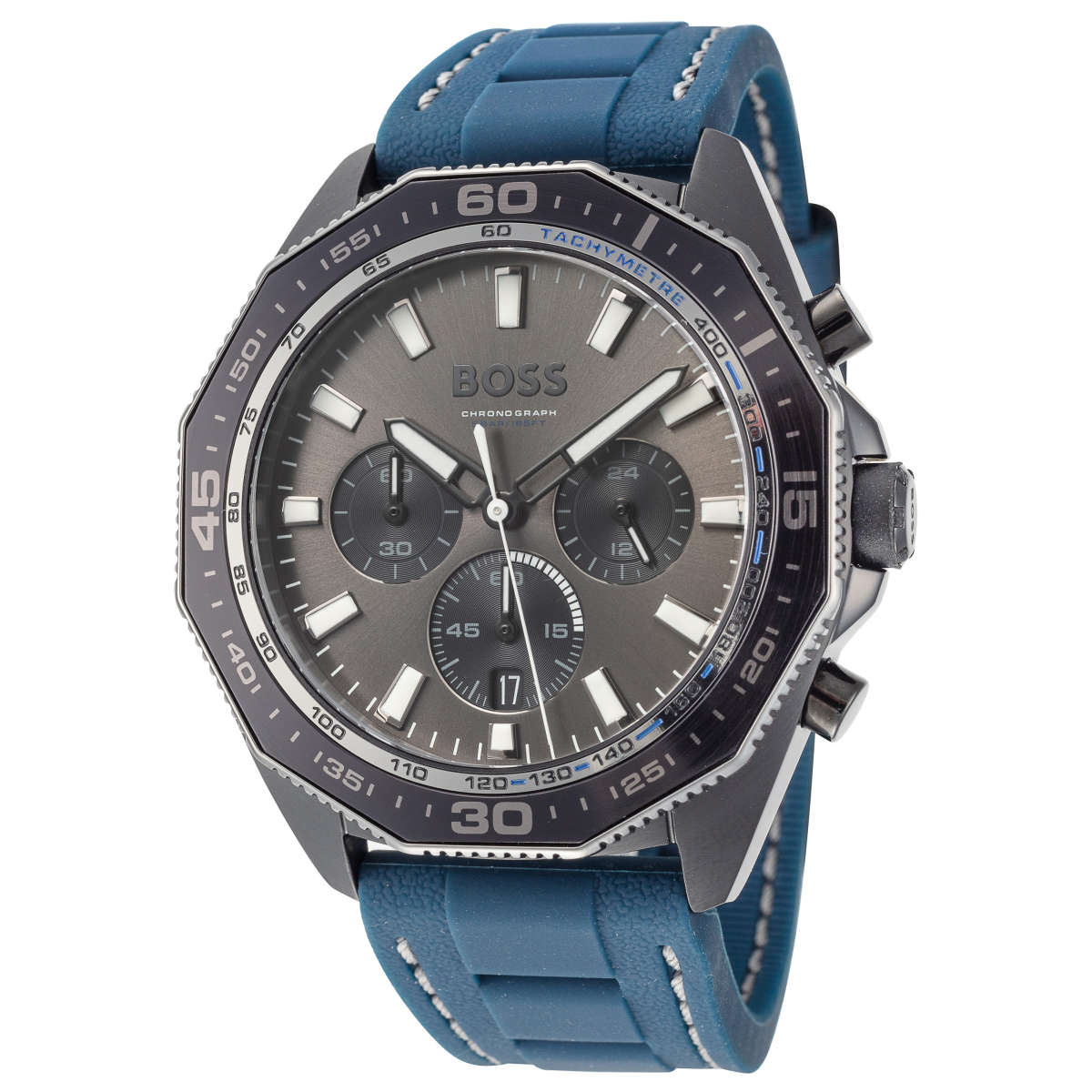  Shop Authentic Hugo Boss Energy Chronograph Grey Dial Green Rubber Strap Watch For Men - 1513972 - Luxxuri