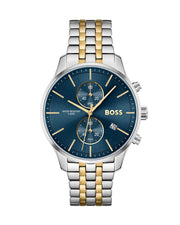  Shop Authentic Hugo Boss Associate Blue Dial Two Tone Steel Strap Watch for Men - 1513976 - Luxxuri