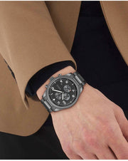  Shop Authentic Hugo Boss View Chronograph Grey Dial Grey Steel Strap Watch For Men - 1513991 - Luxxuri