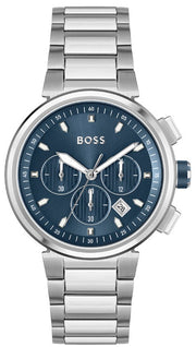  Shop Authentic Hugo Boss One Chronograph Blue Dial Silver Steel Strap Watch For Men - 1513999 - Luxxuri