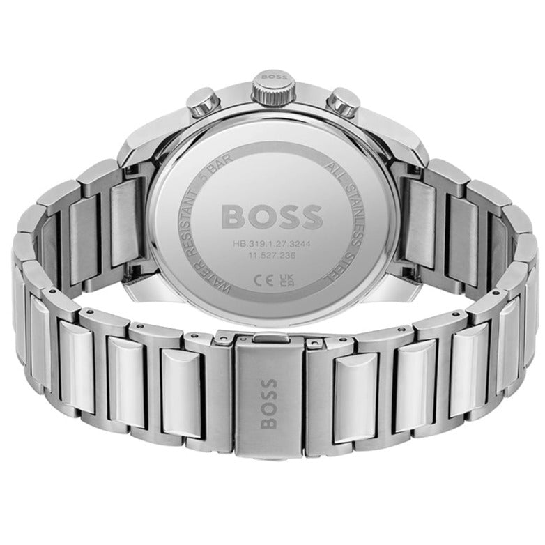  Shop Authentic Hugo Boss Trace Chronograph Red Dial Silver Steel Strap Watch For Men - 1514004 - Luxxuri