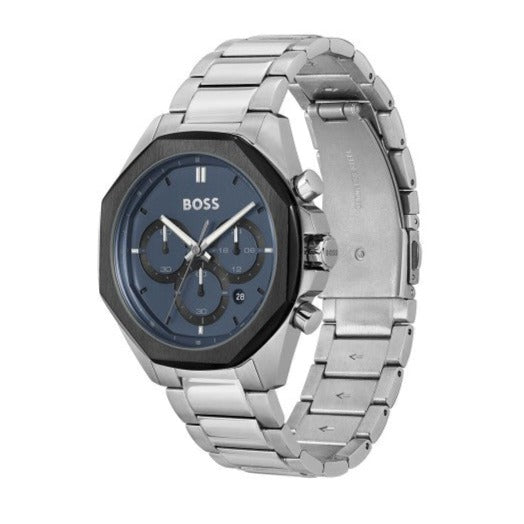  Shop Authentic Hugo Boss Cloud Chronograph Blue Dial Silver Steel Strap Watch For Men - 1514015 - Luxxuri