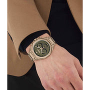  Shop Authentic Hugo Boss Classic Chronograph Green Dial Beige Gold Steel Strap Watch For Men - 1514019 - Luxxuri
