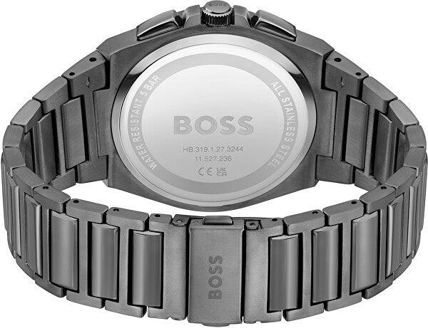  Shop Authentic Hugo Boss Steer Chronograph Grey Dial Grey Steel Strap Watch For Men - 1514045 - Luxxuri