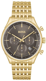  Shop Authentic Hugo Boss Gregor Chronograph Brown Dial Gold Steel Strap Watch For Men - 1514051 - Luxxuri