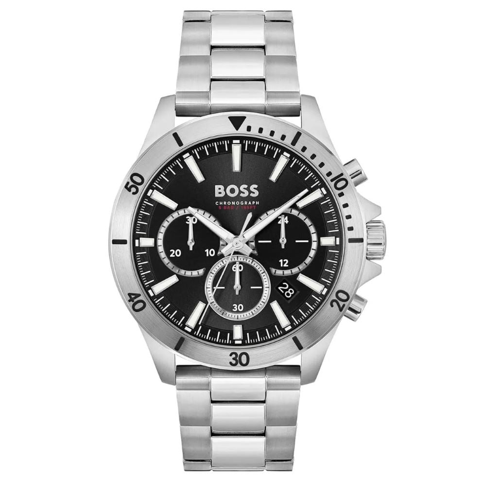  Shop Authentic Hugo Boss Troper Chronograph Blue Dial Silver Steel Strap Watch For Men - 1514057 - Luxxuri