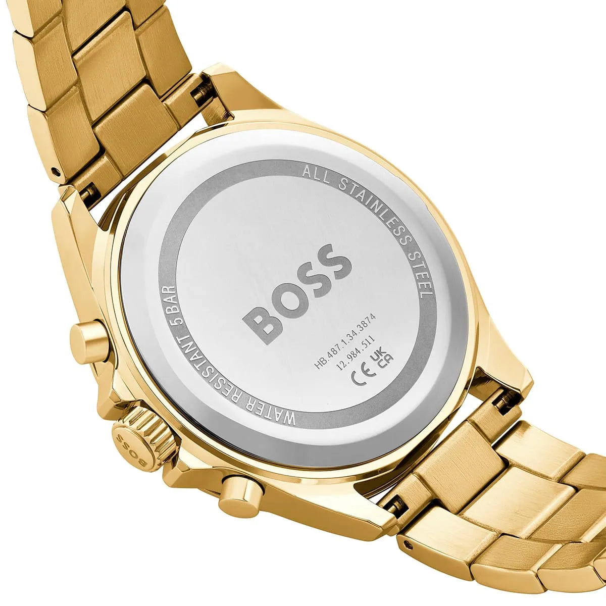  Shop Authentic Hugo Boss Troper Chronograph Green Dial Gold Steel Strap Watch For Men - 1514059 - Luxxuri