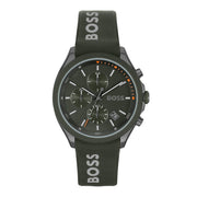  Shop Authentic Hugo Boss Velocity Chronograph Green Dial Green Rubber Strap Watch For Men - 1514060 - Luxxuri