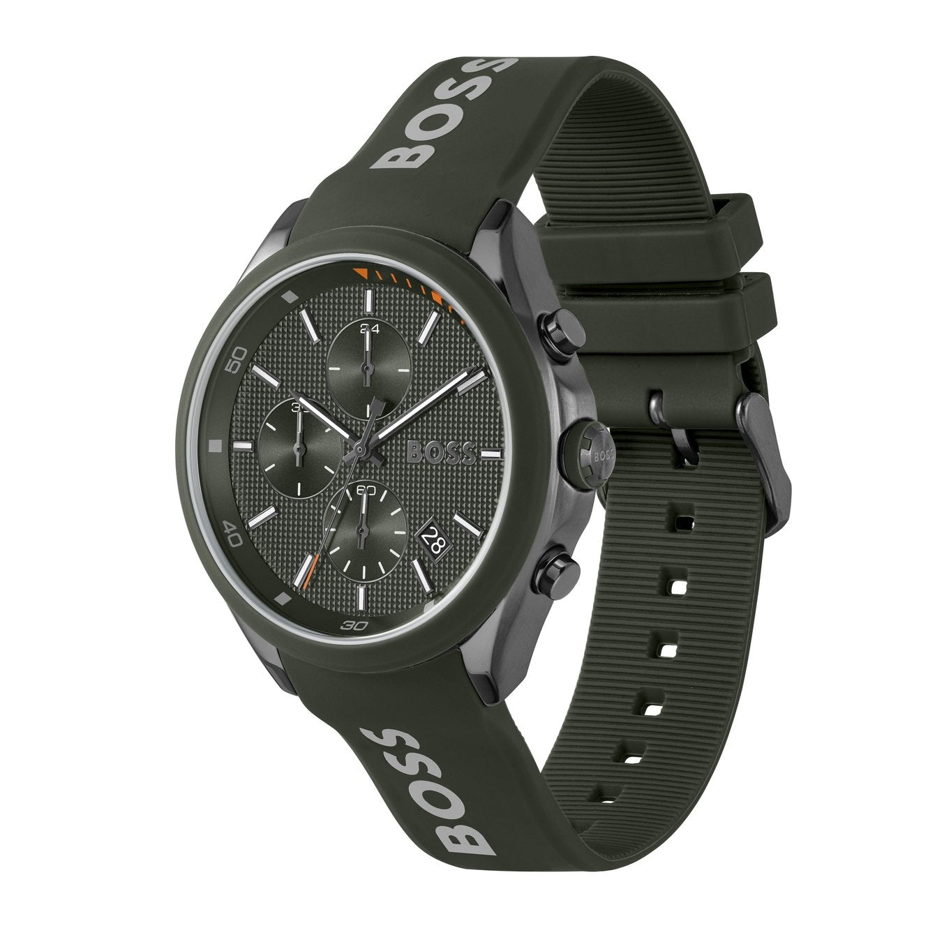  Shop Authentic Hugo Boss Velocity Chronograph Green Dial Green Rubber Strap Watch For Men - 1514060 - Luxxuri