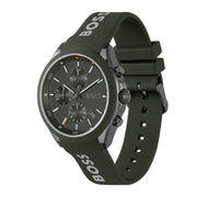  Shop Authentic Hugo Boss Velocity Chronograph Green Dial Green Rubber Strap Watch For Men - 1514060 - Luxxuri