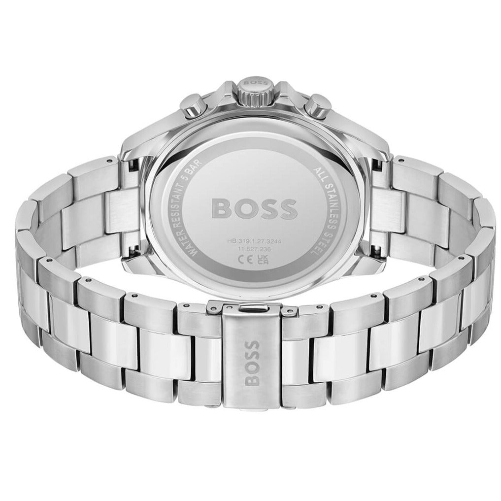 Shop Authentic Hugo Boss Troper Chronograph Blue Dial Silver Steel Strap Watch For Men - 1514069 - Luxxuri