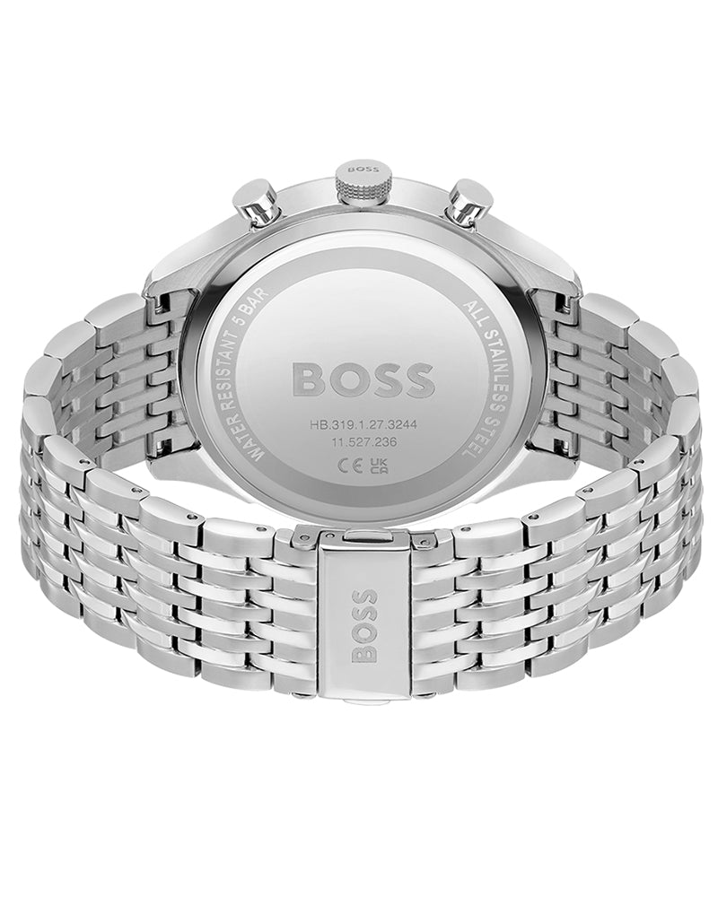  Shop Authentic Hugo Boss Gregor Chronograph Black Dial Silver Steel Strap Watch For Men - 1514082 - Luxxuri