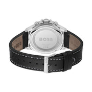  Shop Authentic Hugo Boss Troper Chronograph Black Dial Black Leather Strap Watch For Men - 1514099 - Luxxuri